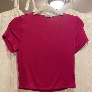 Vibrant Pink Short Sleeve Women's Top